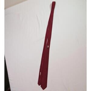 Vintage Burgundy Men's Silk Tie with Embroidered Design